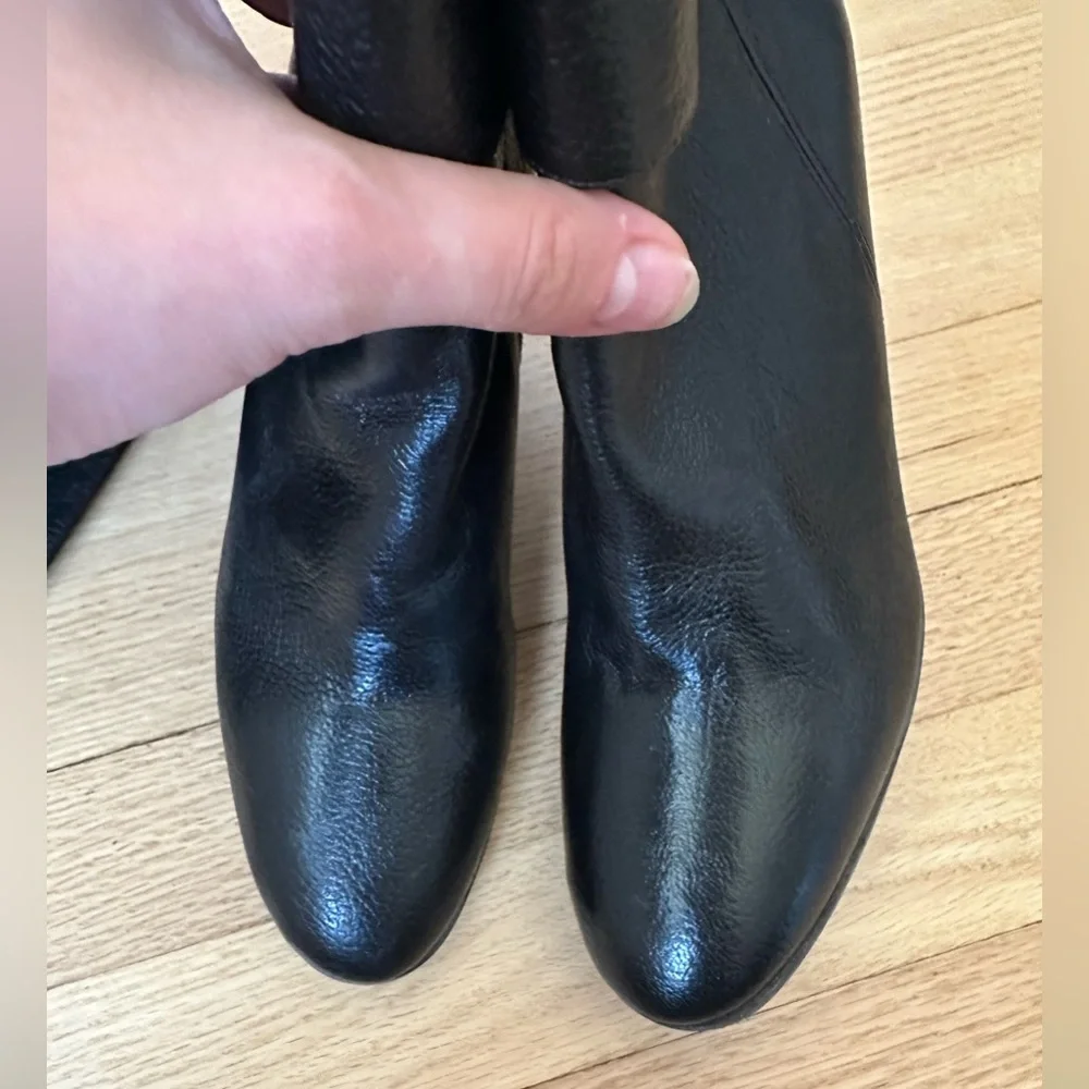 Napoleoni made in Italy Tall knee length black real leather boots boot size 37 7
